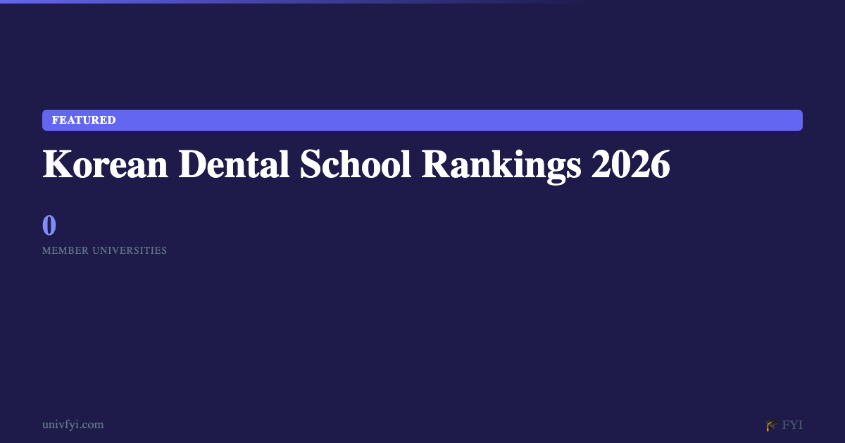 Korean Dental School Rankings 2026 — University Tier List — UnivFYI