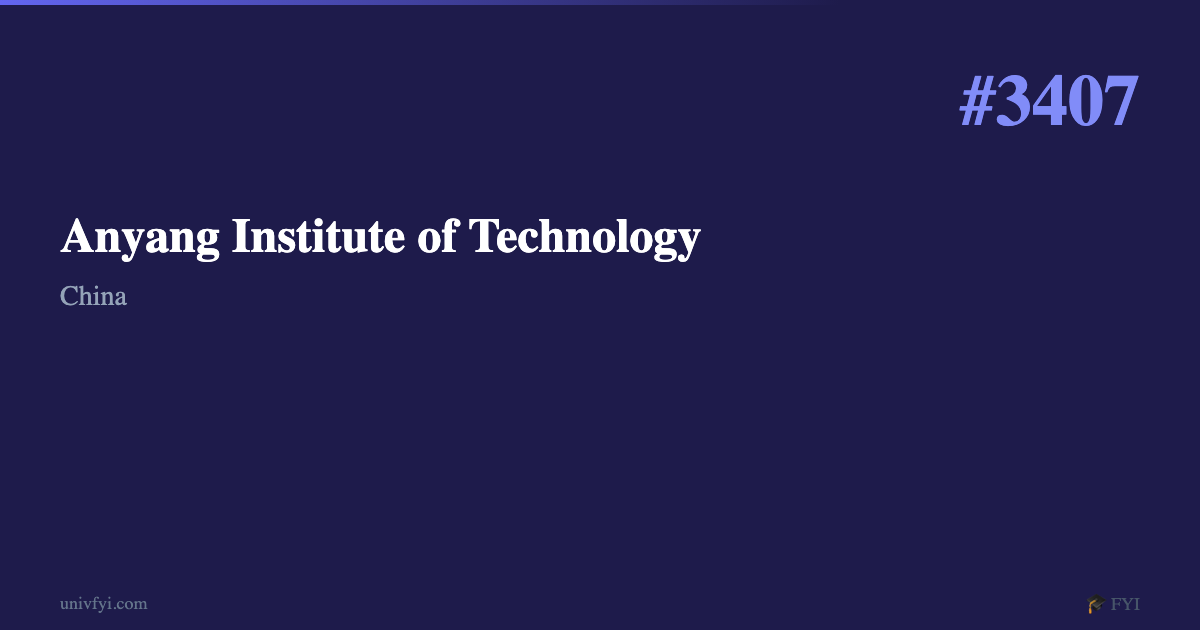 Anyang Institute of Technology — University Profile — UnivFYI