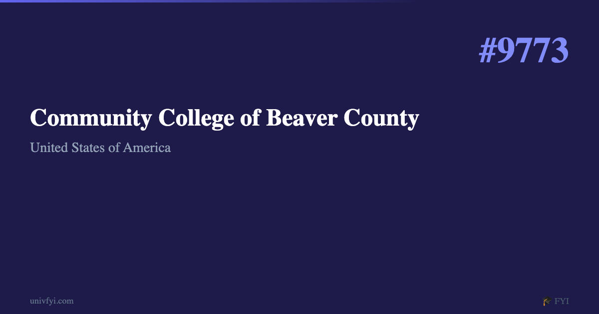 Community College of Beaver County — University Profile | UnivFYI