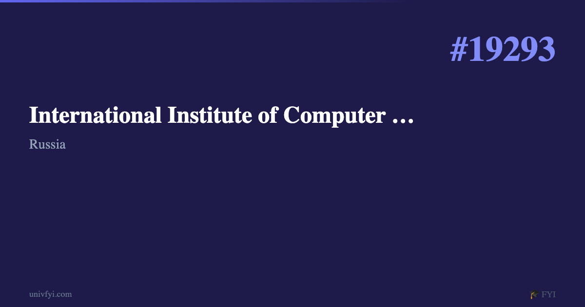 International Institute of Computer Technology — University Profile ...