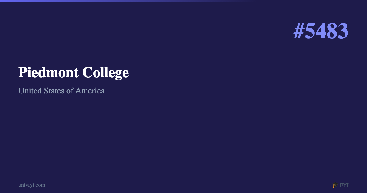 Piedmont College — University Profile — UnivFYI