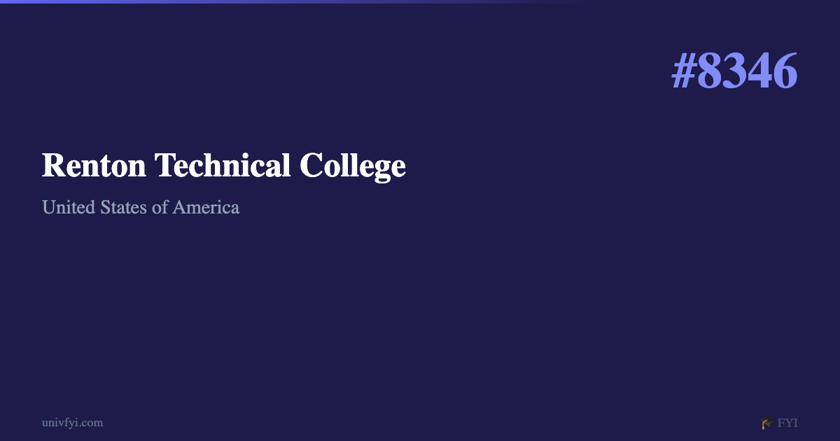 Tim Everon Tech Renton Renton Technical College — University Profile — UnivFYI