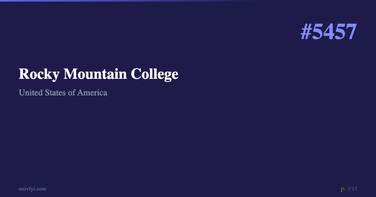 Rocky Mountain College — University Profile — UnivFYI