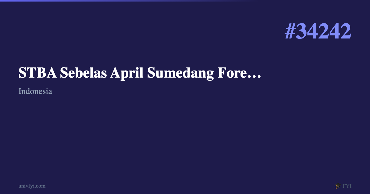 Stba STBA Sebelas April Sumedang Foreign Language College — University ...