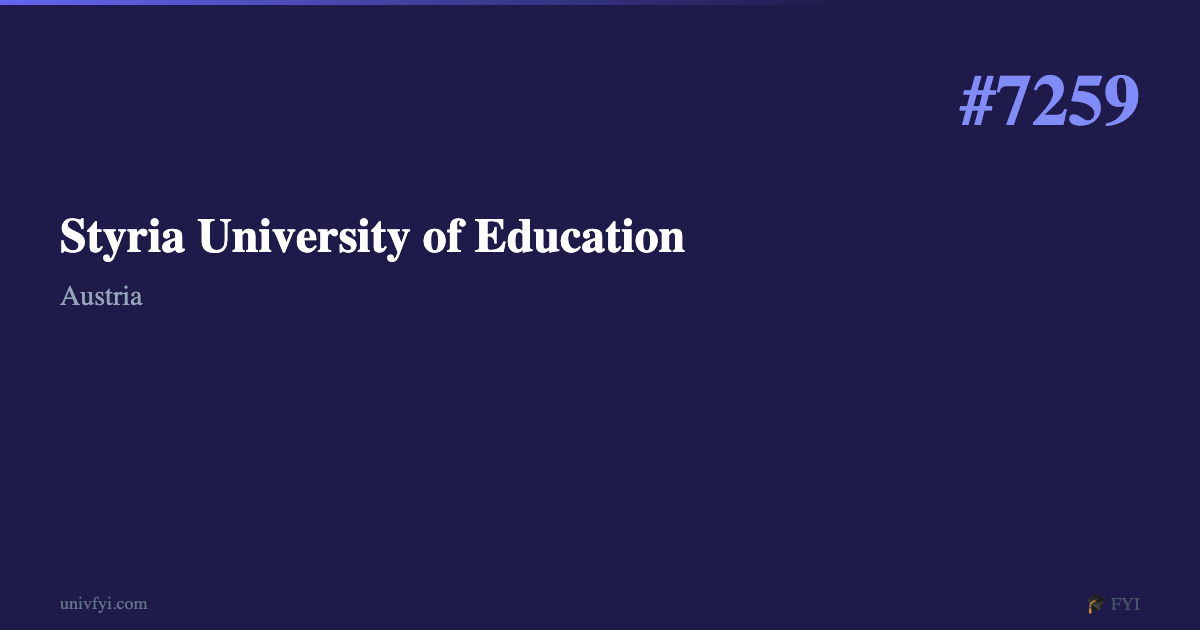 Styria Ssr Styria University of Education — University Profile — UnivFYI
