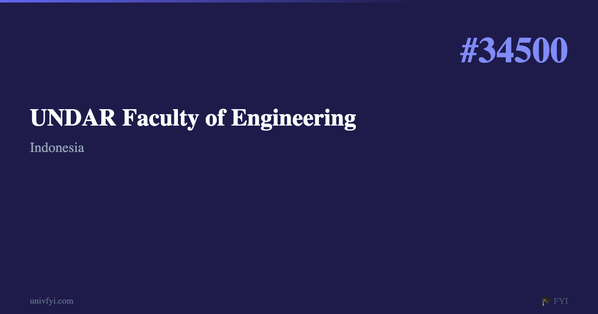 Undar UNDAR Faculty of Engineering — University Profile — UnivFYI